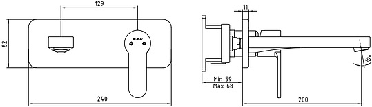 Смеситель E.C.A. Nita 102105143EX С ВНУТРЕННЕЙ ЧАСТЬЮ, для раковины