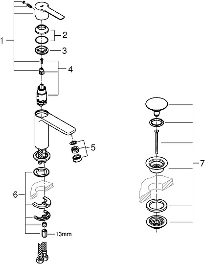 Смеситель Grohe Lineare New 23791DC1 для раковины