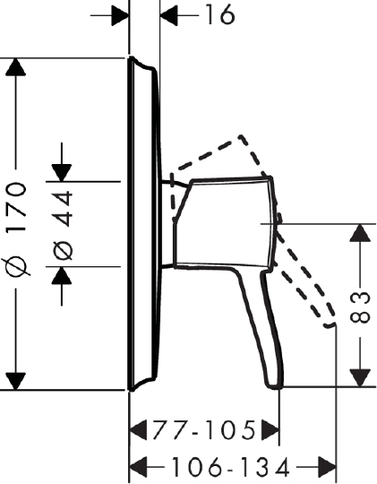 Смеситель Hansgrohe Metropol Classic 31365000 для душа