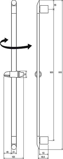 Душевая штанга Ravak 973.00 90 см