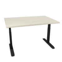 Стол с регулируемой высотой Aleganta ножки прямоугольные трехсекицонные, цвет черный/флитвуд белый 100-3-20-05