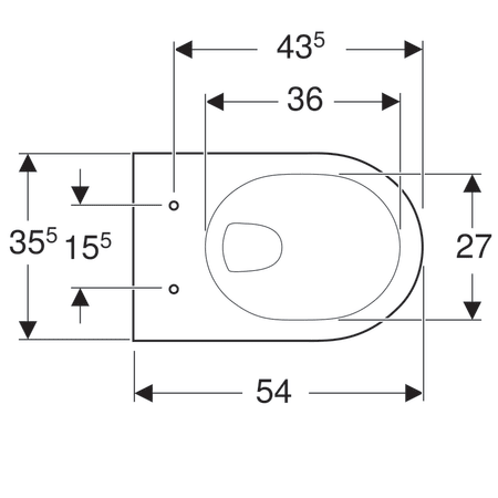 Унитаз подвесной Geberit Renova, 540 мм 203040000