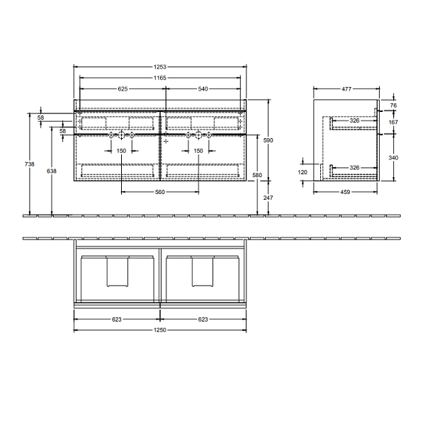 Тумба под раковину Villeroy&Boch Venticello  цвет-белый глянцевый A93002DH hog2