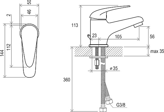 Смеситель Ravak Suzan SN 012.00 для раковины X070002