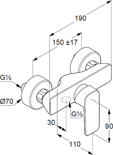 Смеситель Kludi Pure&Style 408410575 для душа